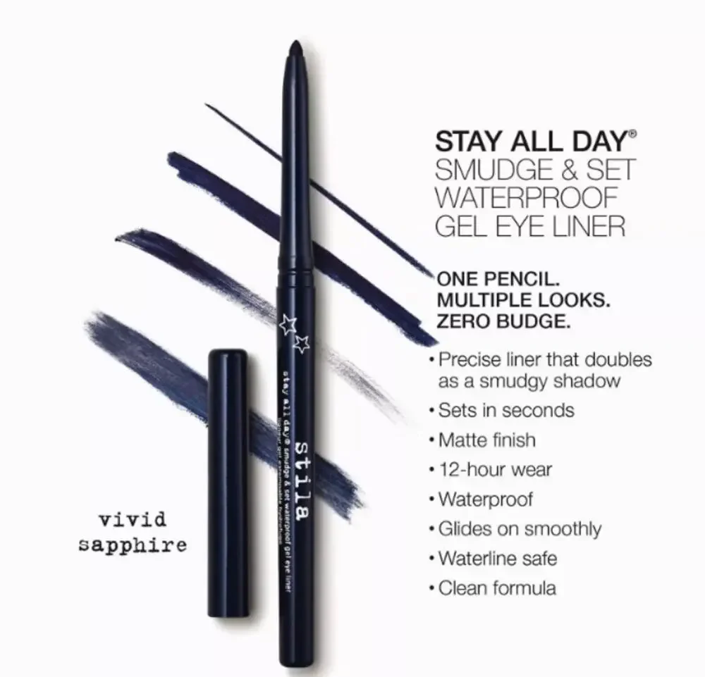 Stila Stay All Day Smudge & Set Waterproof Gel Eye Liner shade Vivid Sapphire